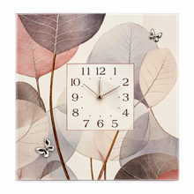 Carica l'immagine nel visualizzatore di Gallery, OROLOGIO DA PARETE FOGLIE E FARFALLE ARGENTATE