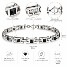 Carica l'immagine nel visualizzatore di Gallery, BRACCIALE GEOMETRICO ARGENTO E CERAMICHE