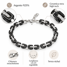 Carica l'immagine nel visualizzatore di Gallery, BRACCIALE CATENA ARGENTO E CERAMICHE