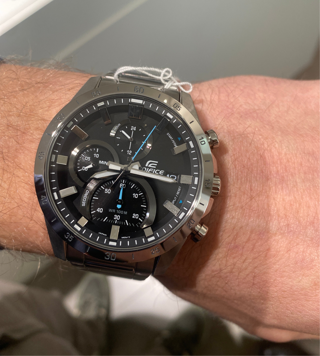 Casio Edifice EFR-571D-1AVUEF - Orologio Uomo Cronografo In Acciaio Inossidabile, Quarzo, Quadrante Nero, Elegante E Sportivo - 4