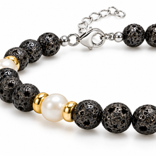 Carica l'immagine nel visualizzatore di Gallery, BRACCIALE SFERE EFFETTO LUNARE E PERLA
