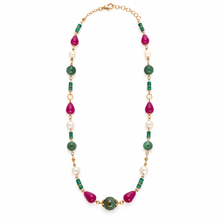 Carica l'immagine nel visualizzatore di Gallery, COLLANA AGATA, MALCHITE E PERLE