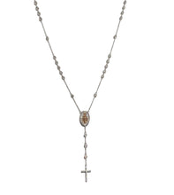 Carica l'immagine nel visualizzatore di Gallery, COLLANA ROSARIO Y IN ORO BIANCO E ZIRCONI