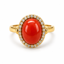 Carica l'immagine nel visualizzatore di Gallery, ANELLO CORALLO BRILLANTE