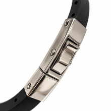Carica l'immagine nel visualizzatore di Gallery, BRACCIALE BLACK AND ROSE IN ACCIAIO