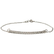Carica l'immagine nel visualizzatore di Gallery, BRACCIALE PIASTRINA ZIRCONI ORO BIANCO