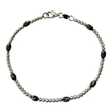 Carica l'immagine nel visualizzatore di Gallery, BRACCIALE PALLINI DIAMANTATI ORO BIANCO E OVALI BRUNITI