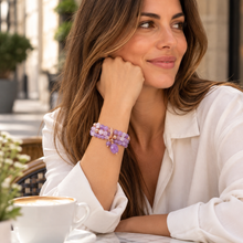 Carica l'immagine nel visualizzatore di Gallery, BRACCIALE TRITTICO AMETISTE