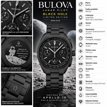 Carica l'immagine nel visualizzatore di Gallery, BULOVA LUNAR PILOT BLACK HOLE LIMITED EDITION