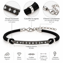 Carica l'immagine nel visualizzatore di Gallery, BRACCIALE IN ARGENTO BLACK LINE