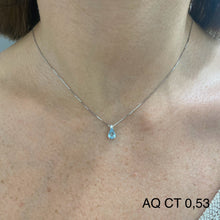 Carica l'immagine nel visualizzatore di Gallery, COLLANA PUNTO LUCE CON ACQUAMARINA E DIAMANTE