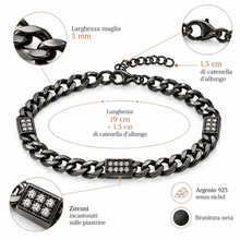 Carica l'immagine nel visualizzatore di Gallery, BRACCIALE IN ARGENTO BRUNITO SHINE