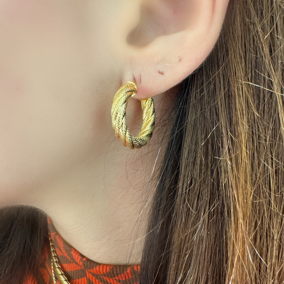 81stgeneration Orecchini In Ottone Argento A Spirale Dotwork