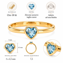 Carica l'immagine nel visualizzatore di Gallery, ANELLO CUORE CELESTE