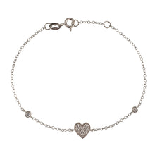 Carica l'immagine nel visualizzatore di Gallery, BRACCIALE CUORE ORO BIANCO