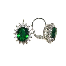 Carica l'immagine nel visualizzatore di Gallery, ORECCHINI A MONACHELLA ZIRCONE VERDE