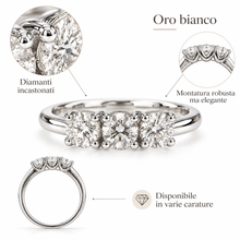 Carica l'immagine nel visualizzatore di Gallery, ANELLO TRILOGY IN DIAMANTI