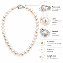 Carica l'immagine nel visualizzatore di Gallery, COLLANA PERLE CON CHIUSURA IN ZIRCONI