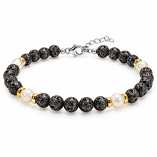 Carica l'immagine nel visualizzatore di Gallery, BRACCIALE SFERE EFFETTO LUNARE E PERLA