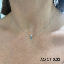 Carica l'immagine nel visualizzatore di Gallery, COLLANA PUNTO LUCE CON ACQUAMARINA E DIAMANTE