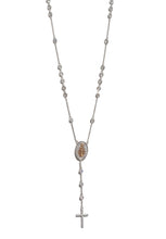 Carica l'immagine nel visualizzatore di Gallery, COLLANA ROSARIO Y IN ORO BIANCO E ZIRCONI