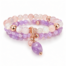 Carica l'immagine nel visualizzatore di Gallery, BRACCIALE TRITTICO AMETISTE