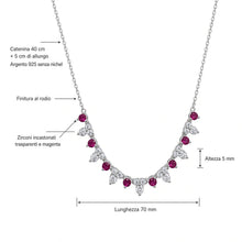 Carica l'immagine nel visualizzatore di Gallery, COLLANA RAGGIO DI LUCE MAGENTA