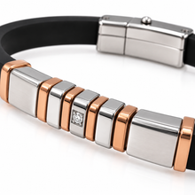Carica l'immagine nel visualizzatore di Gallery, BRACCIALE CON ELEMENTI GEOMETRICI IN ACCIAIO