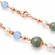 Carica l'immagine nel visualizzatore di Gallery, COLLANA PERLE, GIADA VERDE E AZZURRA