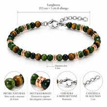 Carica l'immagine nel visualizzatore di Gallery, BRACCIALE IN ARGENTO TERRA E BOSCO CON PIETRE NATURALI