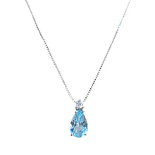Carica l'immagine nel visualizzatore di Gallery, COLLANA PUNTO LUCE CON ACQUAMARINA E DIAMANTE