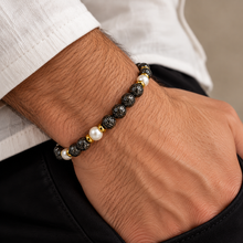 Carica l'immagine nel visualizzatore di Gallery, BRACCIALE SFERE EFFETTO LUNARE E PERLA