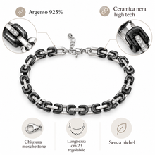Carica l'immagine nel visualizzatore di Gallery, BRACCIALE CATENA ARGENTO E CERAMICHE