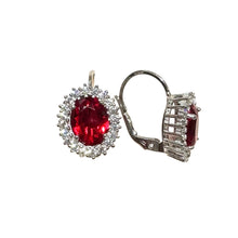 Carica l'immagine nel visualizzatore di Gallery, ORECCHINI A MONACHELLA ZIRCONE ROSSO