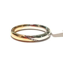 Carica l'immagine nel visualizzatore di Gallery, FEDE BICOLOR ORO ROSA E BIANCO CON DIAMANTI 3MM