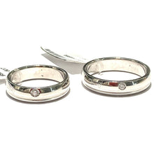 Carica l'immagine nel visualizzatore di Gallery, FEDE IN ORO BIANCO CON SATINATURA E DIAMANTI