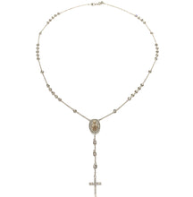 Carica l'immagine nel visualizzatore di Gallery, COLLANA ROSARIO Y IN ORO BIANCO E ZIRCONI