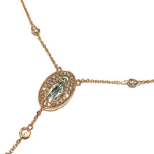 Carica l'immagine nel visualizzatore di Gallery, COLLANA ROSARIO Y IN ORO ROSA E ZIRCONI