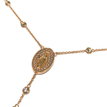 Carica l'immagine nel visualizzatore di Gallery, COLLANA ROSARIO Y IN ORO ROSA E ZIRCONI