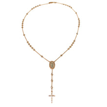 Carica l'immagine nel visualizzatore di Gallery, COLLANA ROSARIO Y IN ORO ROSA E ZIRCONI