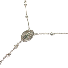 Carica l'immagine nel visualizzatore di Gallery, COLLANA ROSARIO Y IN ORO BIANCO E ZIRCONI