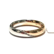 Carica l'immagine nel visualizzatore di Gallery, FEDE BICOLOR ORO ROSA E BIANCO CON DIAMANTI 4MM