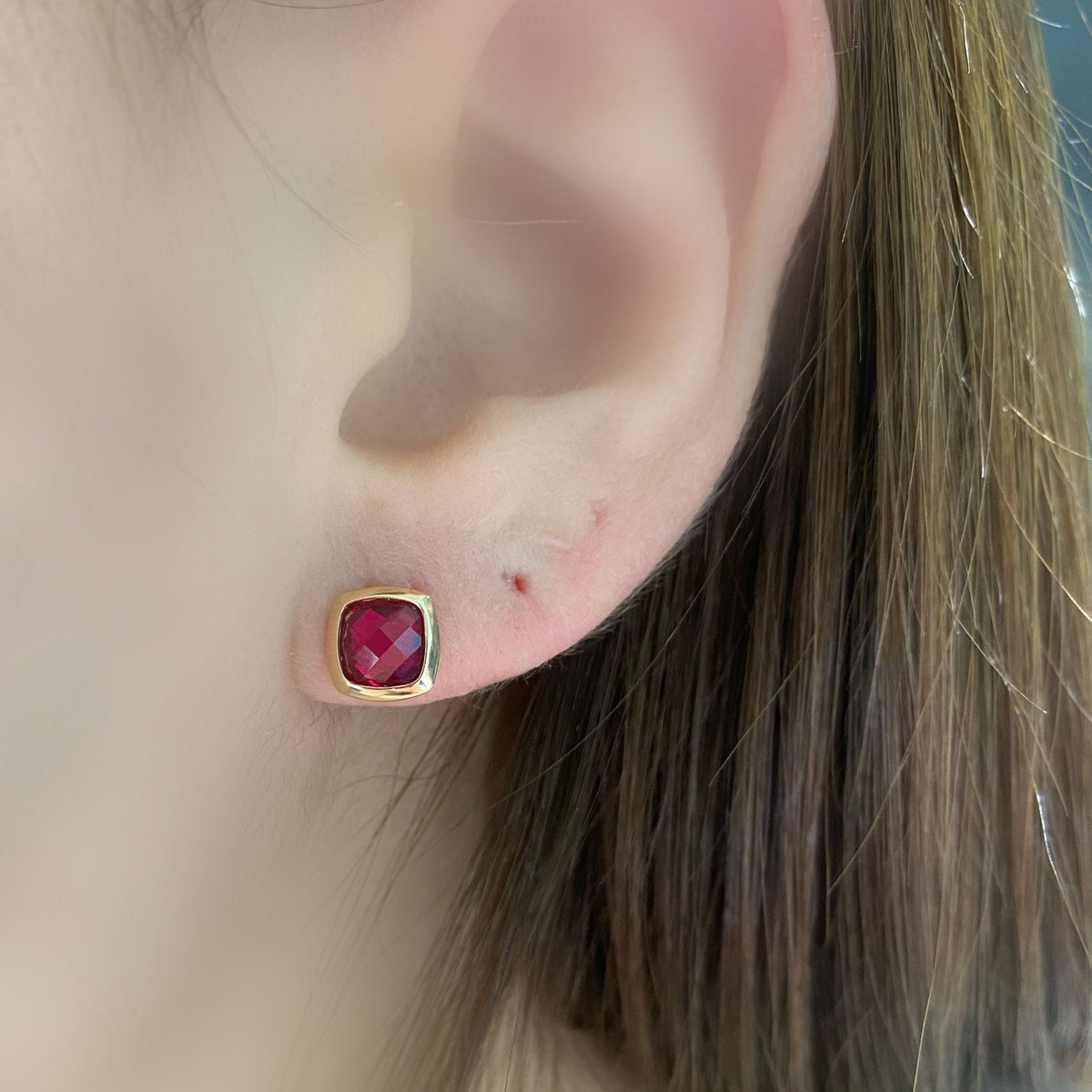 Orecchini HEXAGON in bronzo bagnato oro rosa