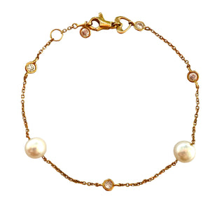 BRACCIALE PERLE IN ORO ROSA
