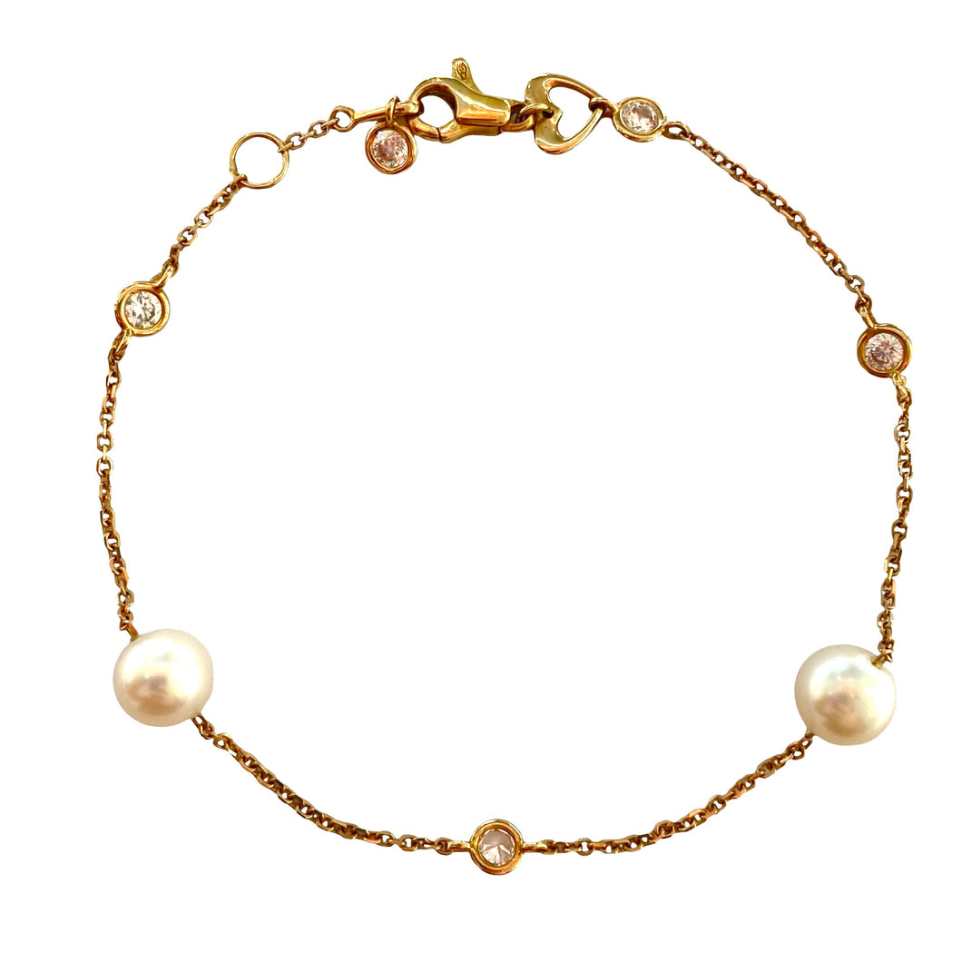 BRACCIALE PERLE IN ORO ROSA