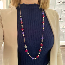 Carica l'immagine nel visualizzatore di Gallery, COLLANA CON OCCHIO DI TIGRE, GIADA, QUARZO E PERLE
