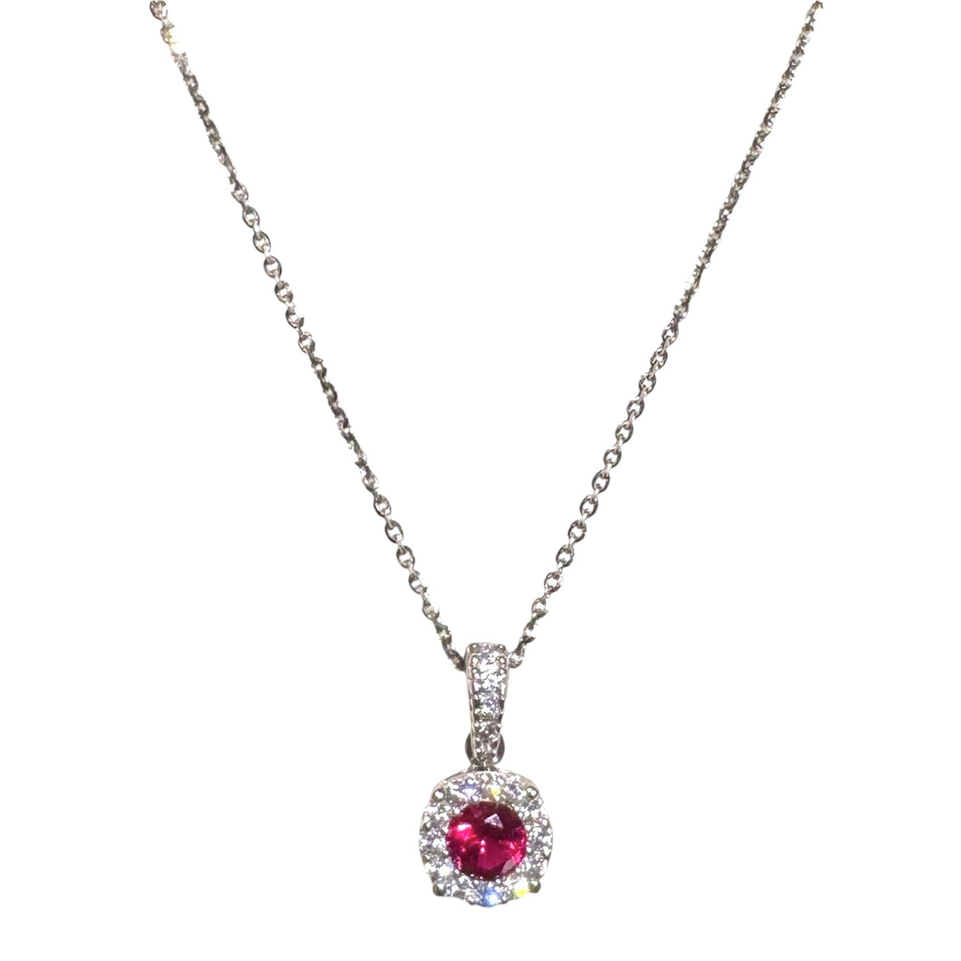 COLLANA PUNTO LUCE ZIRCONE ROSSO