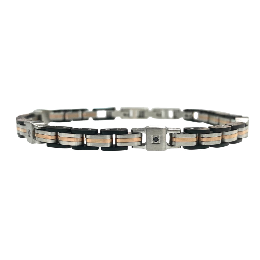 BRACCIALE IN MAGLIA 3 COLORI E ZIRCONI