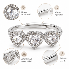 Carica l'immagine nel visualizzatore di Gallery, ANELLO THREE HEARTS
