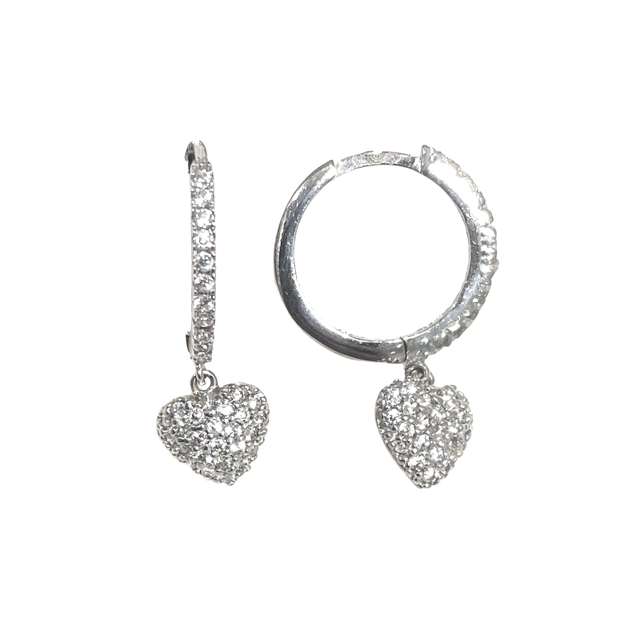 Orecchini A Cerchio Donna Con Cuori In Argento 925 E Zirconi 5A – Gioielli Delicati E Ipoallergenici